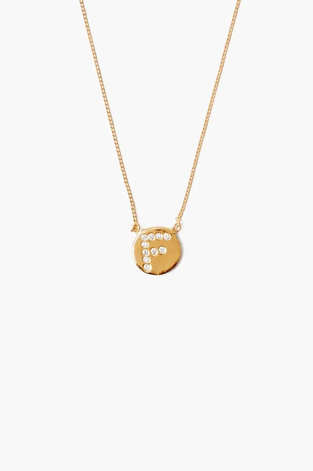 Chan Luu Diamond Initial Coin Necklace Gold Women Necklaces