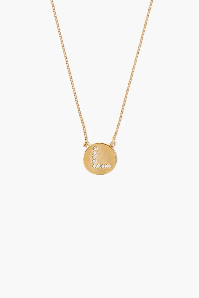 Chan Luu Diamond Initial Coin Necklace Gold Women Necklaces