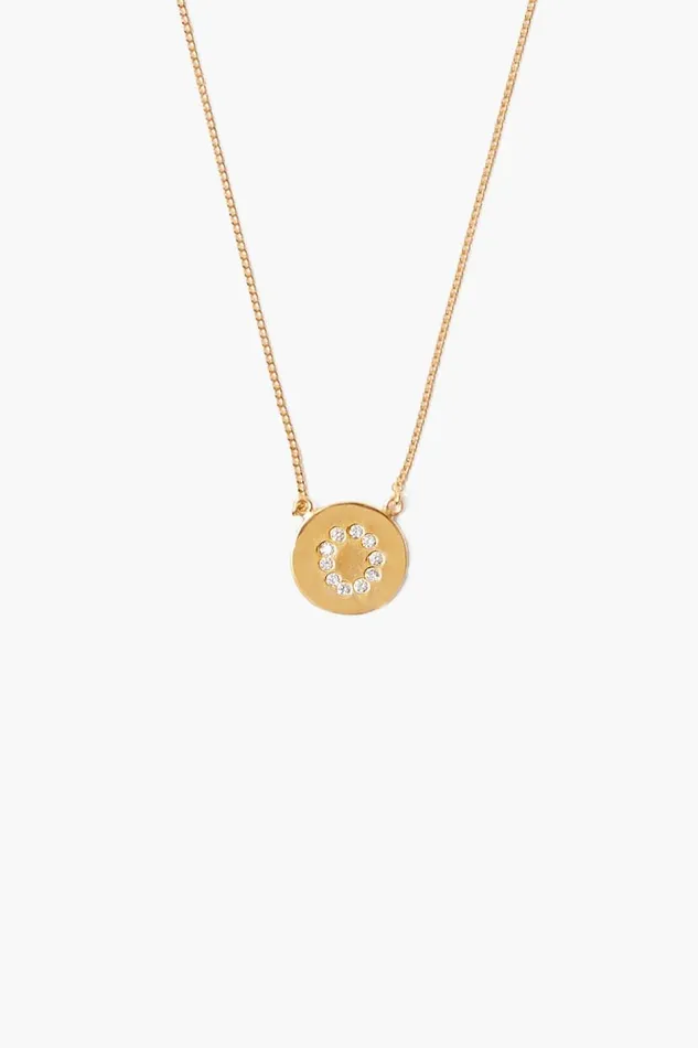 Chan Luu Diamond Initial Coin Necklace Gold Women Necklaces