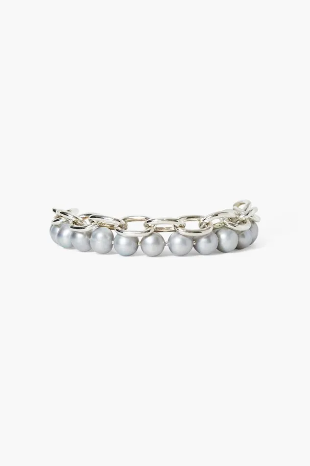 Chan Luu Esme Chain Bracelet Grey Pearl Women Bracelets