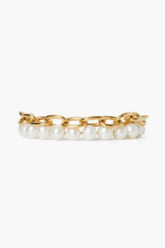Chan Luu Esme Chain Bracelet White Pearl Women Bracelets