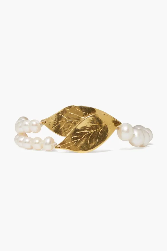 Chan Luu Falling Leaf Bracelet White Pearl Women Bracelets