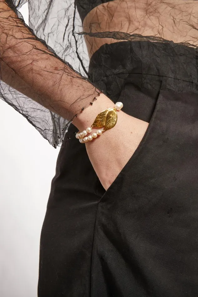 Chan Luu Falling Leaf Bracelet White Pearl Women Bracelets