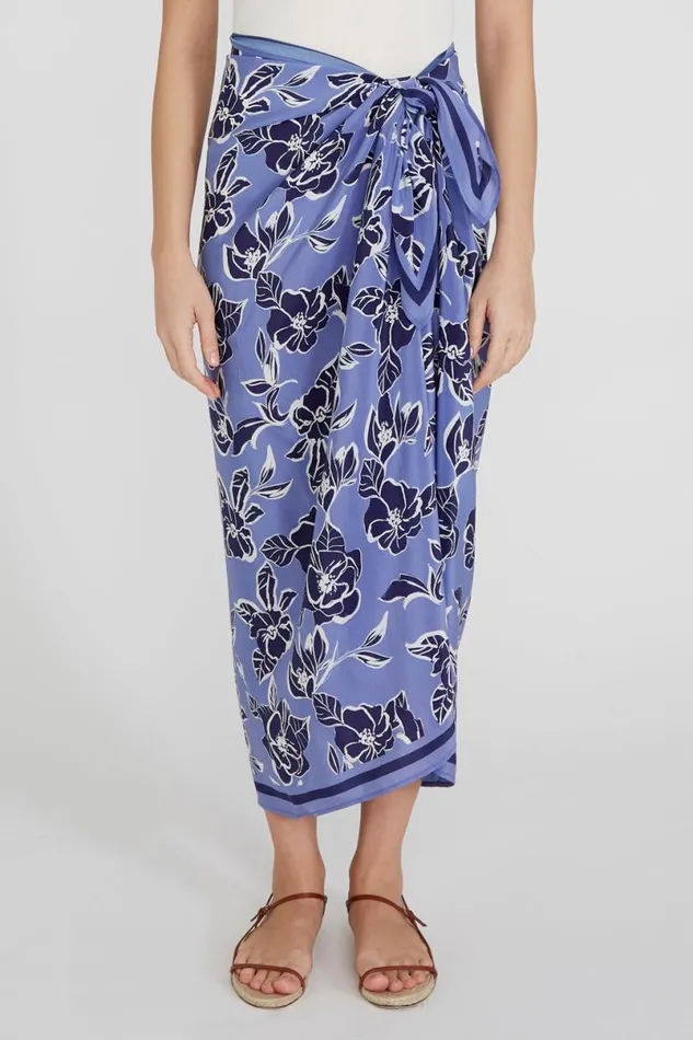 Chan Luu Floral Sarong Jacaranda Women Bottoms