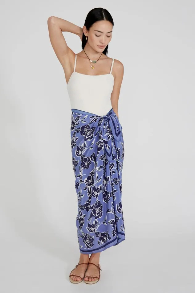 Chan Luu Floral Sarong Jacaranda Women Bottoms