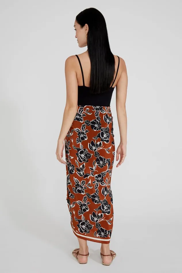 Chan Luu Floral Sarong Umber Women Bottoms