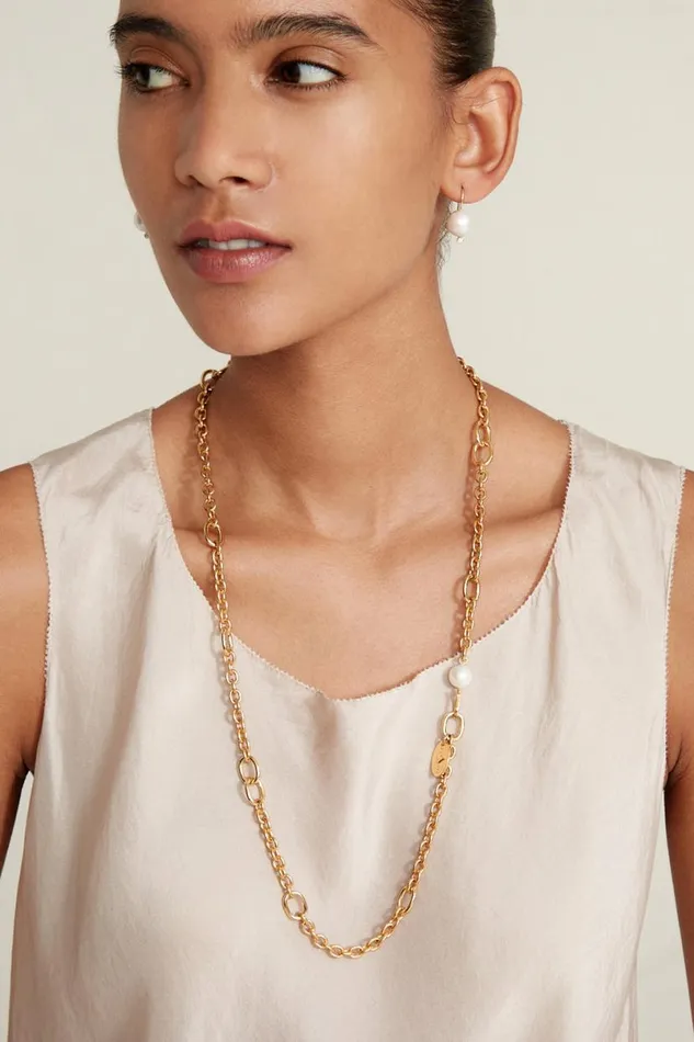 Chan Luu Frances Long Necklace Yellow Gold Women Necklaces