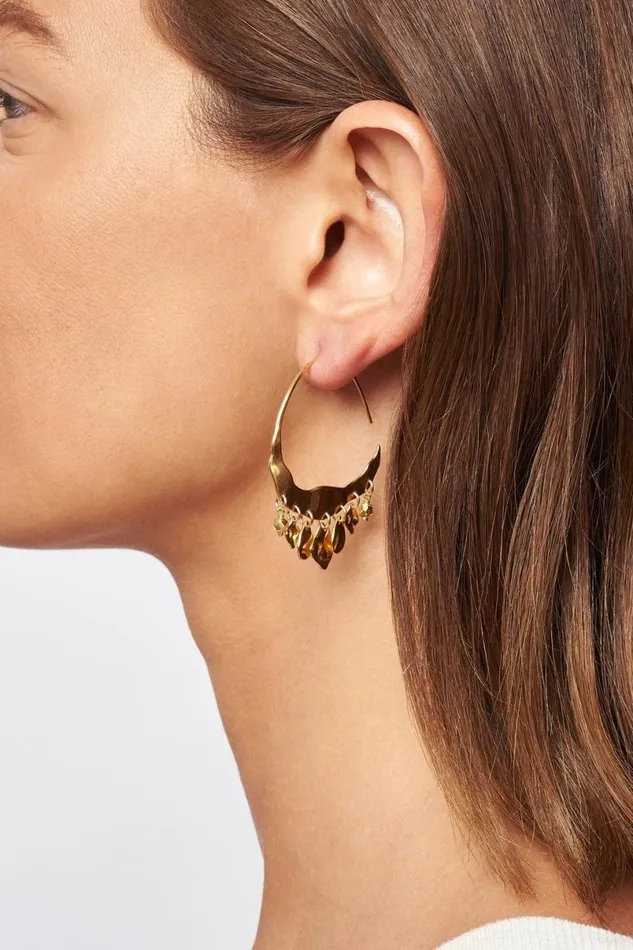 Chan Luu Gold Crescent Earrings Women Earrings
