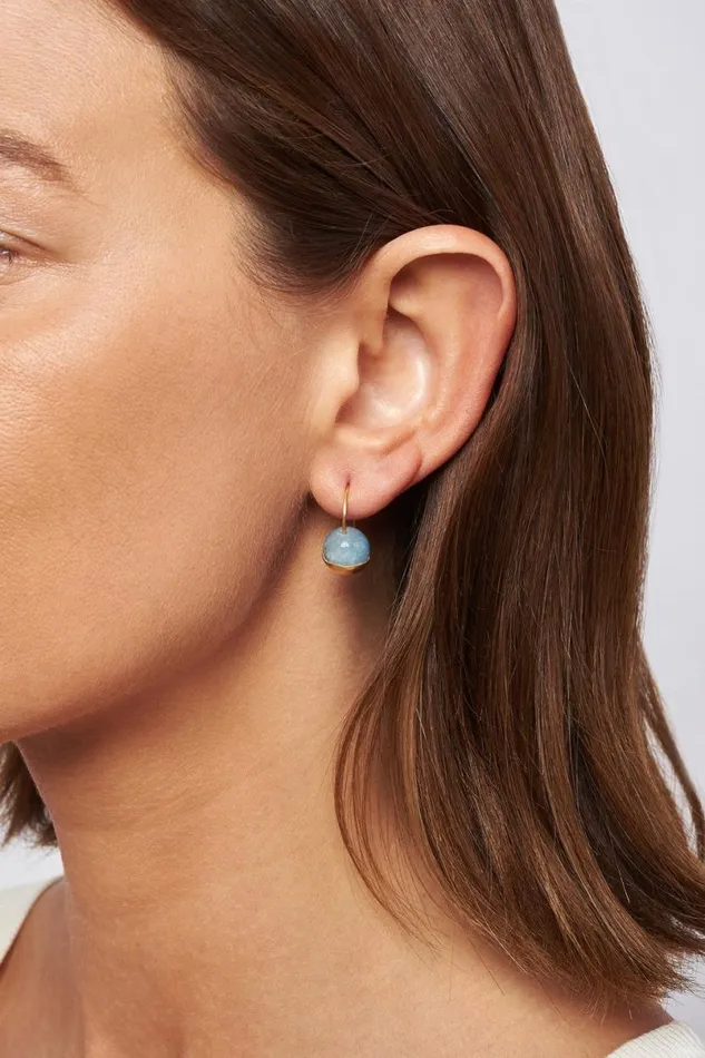 Chan Luu Gold Dipped Aquamarine Earrings Women Earrings
