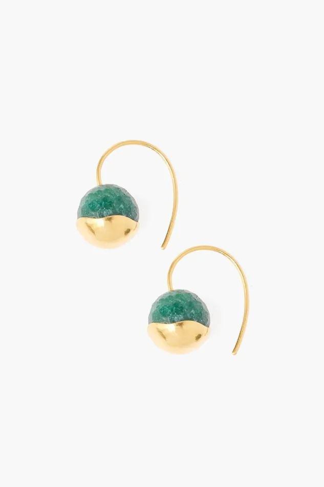Chan Luu Gold Dipped Indian Aventurine Earrings Women Earrings