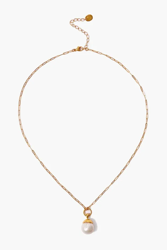 Chan Luu Gold Dipped Pearl Pendant Necklace Women Necklaces