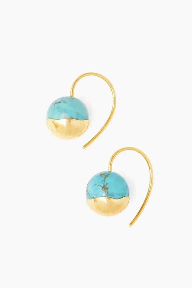 Chan Luu Gold Dipped Turquoise Earrings Women Earrings