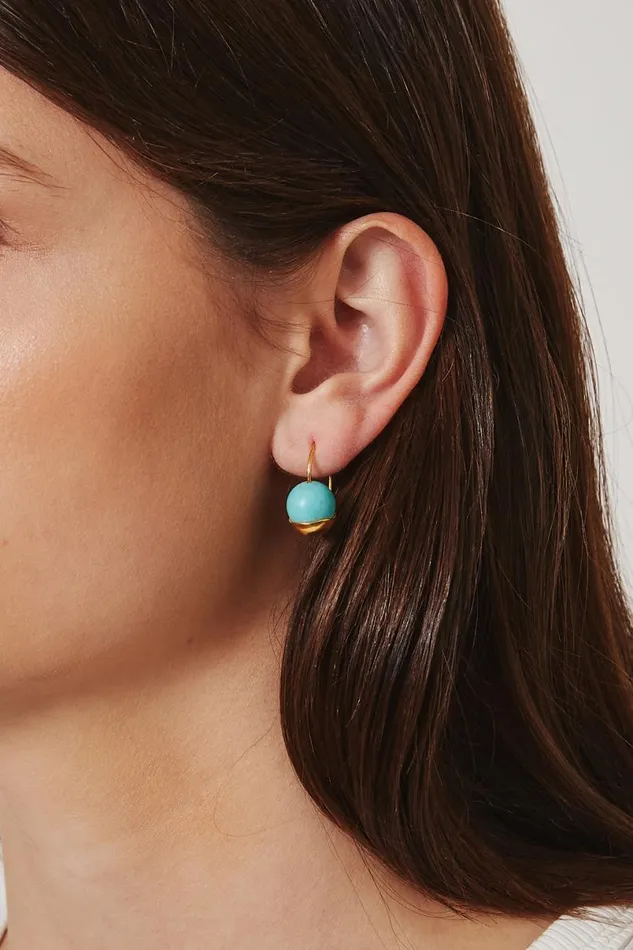 Chan Luu Gold Dipped Turquoise Earrings Women Earrings