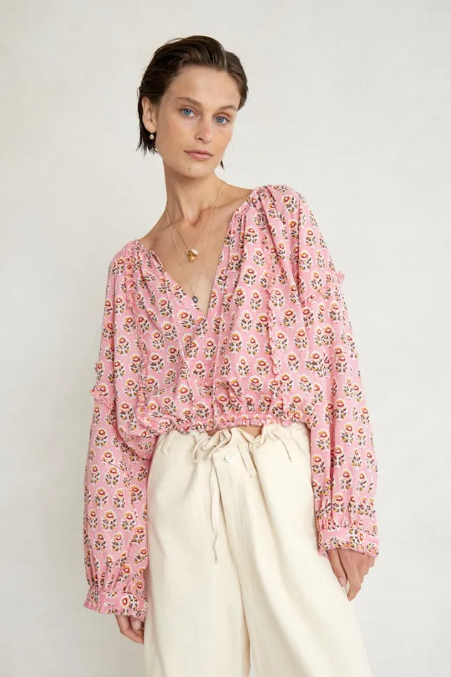 Chan Luu Greta Blouse Parfait Pink Women Tops