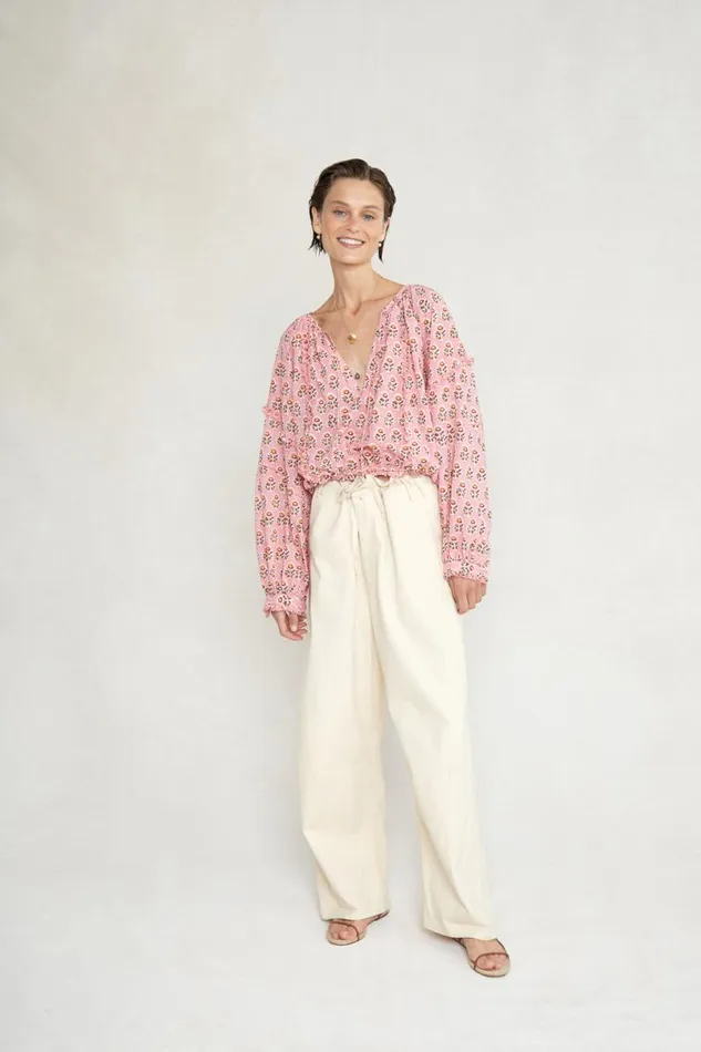 Chan Luu Greta Blouse Parfait Pink Women Tops