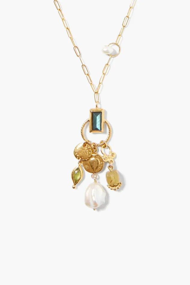 Chan Luu Halo Charm Necklace Labradorite Mix Women Necklaces