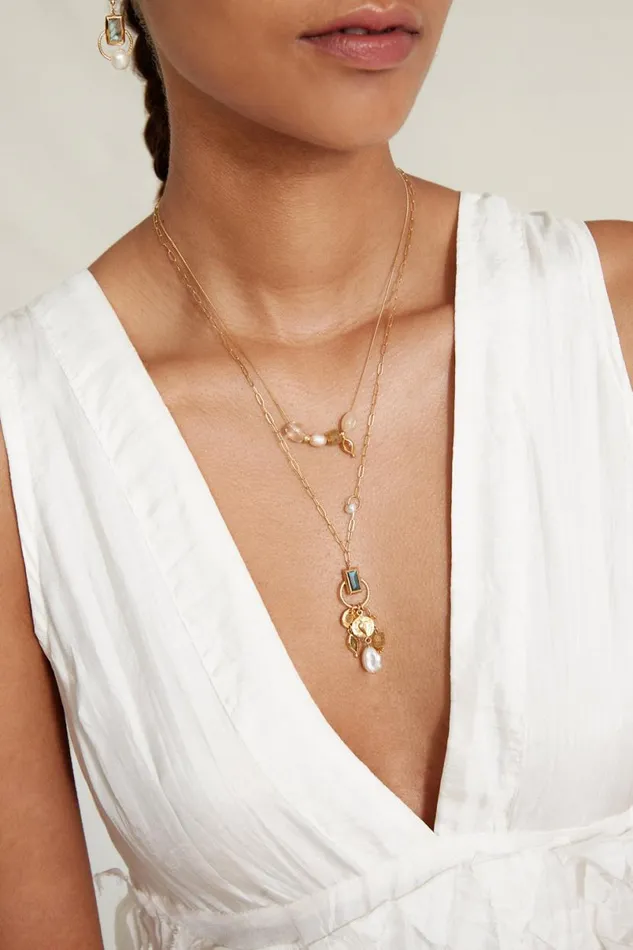 Chan Luu Halo Charm Necklace Labradorite Mix Women Necklaces