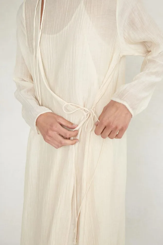 Chan Luu Heather Wrap Dress Antique White Women Dresses