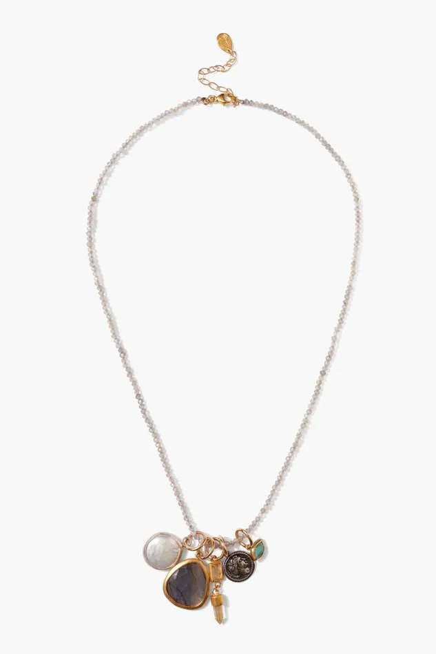 Chan Luu Hypatia Charm Necklace Labradorite Mix Women Necklaces
