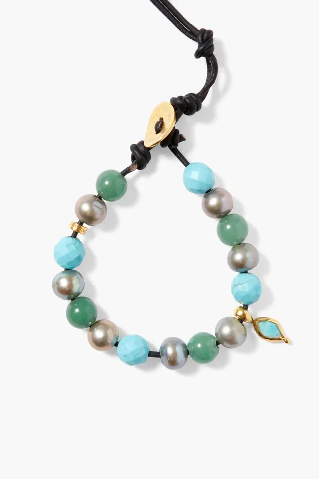 Chan Luu Indira Wrap Bracelet Turquoise Mix Women Bracelets