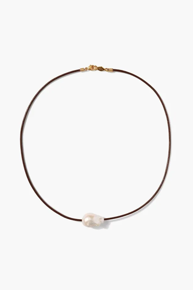 Chan Luu Isla Pearl Necklace Brown Women Necklaces