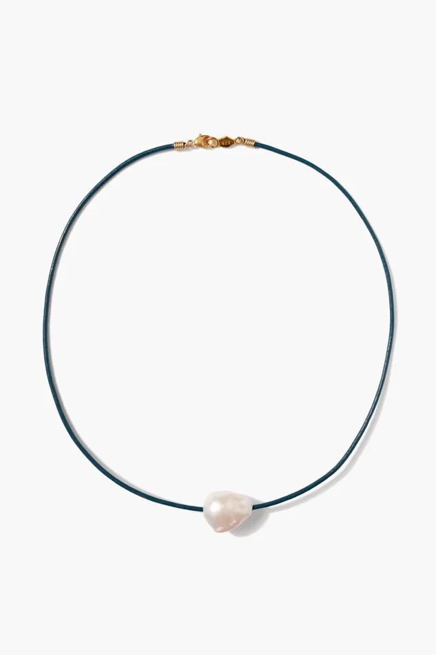 Chan Luu Isla Pearl Necklace Iris Blue Women Necklaces