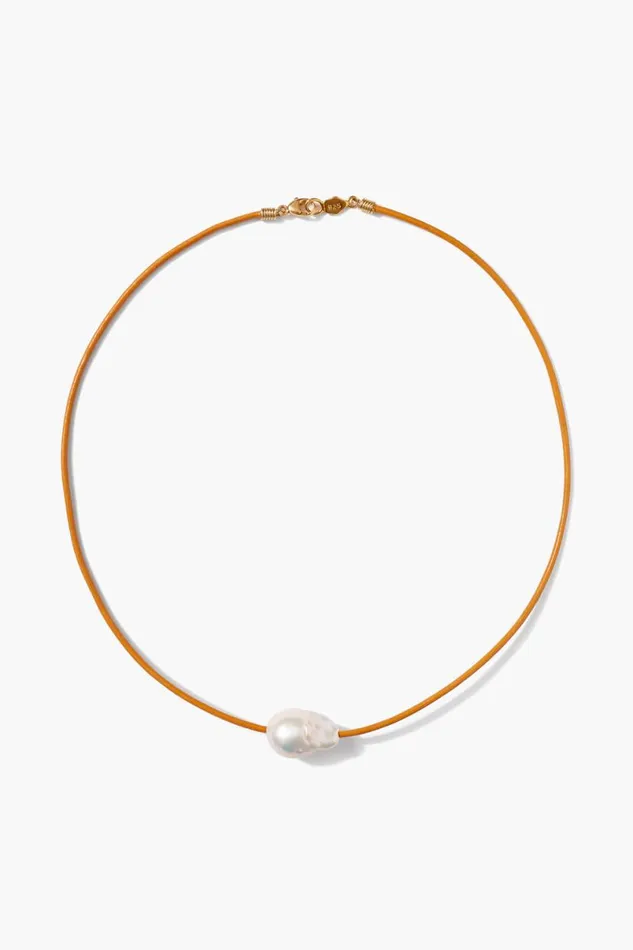 Chan Luu Isla Pearl Necklace Marigold Women Necklaces