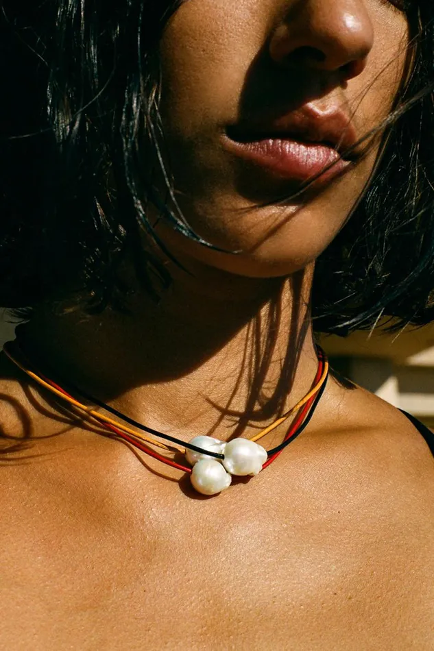 Chan Luu Isla Pearl Necklace Marigold Women Necklaces