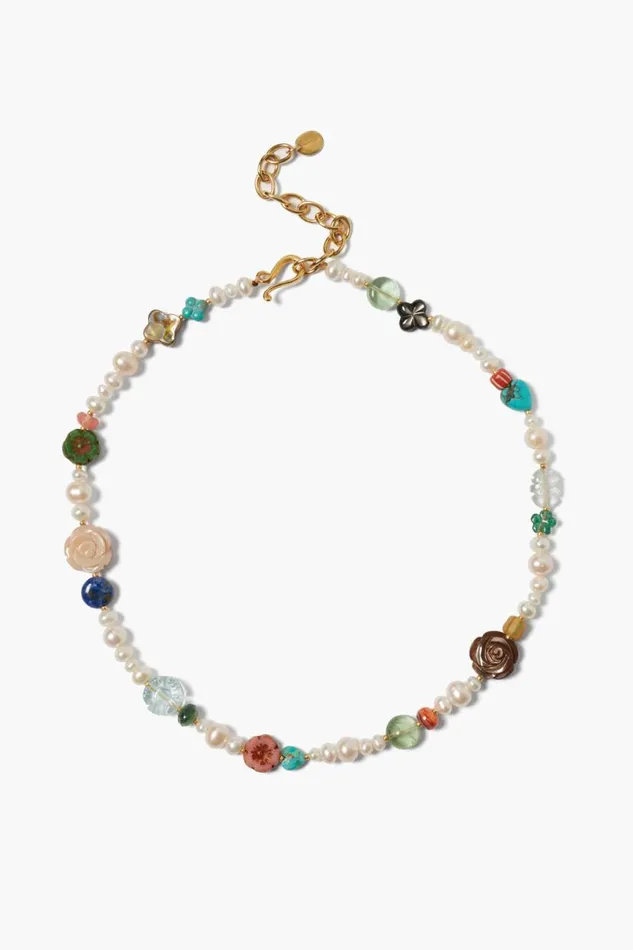 Chan Luu Jardin Necklace White Pearl Mix Women Necklaces