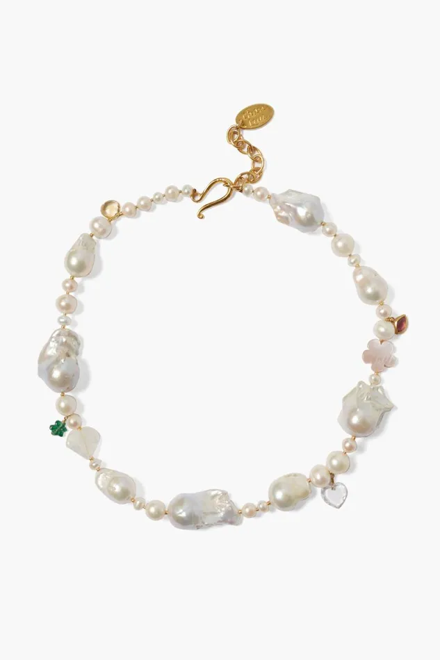 Chan Luu Jardin Necklace White Pearl Women Necklaces