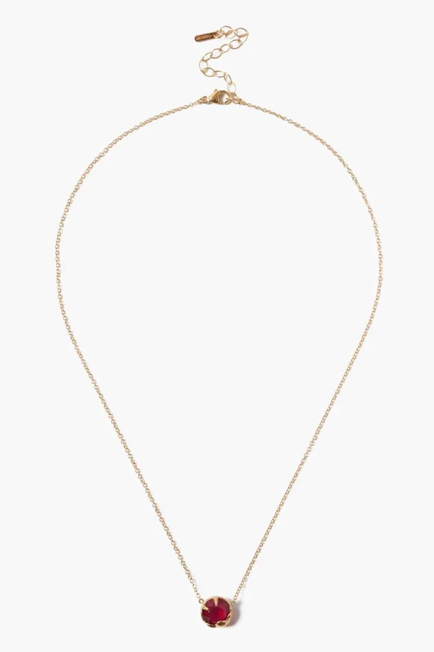 Chan Luu July Birthstone Necklace Ruby Crystal Women Necklaces