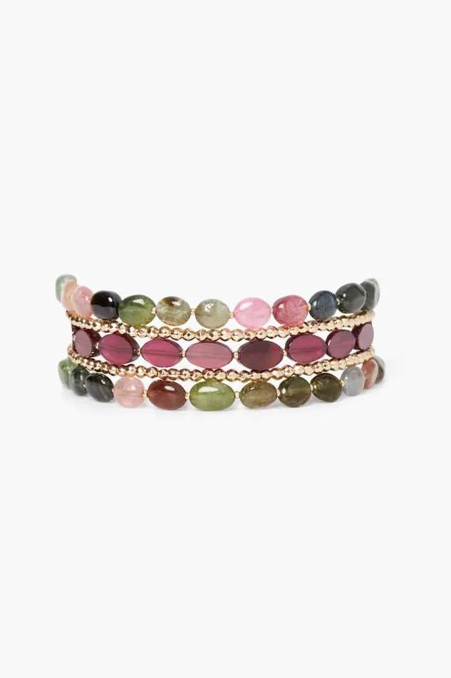 Chan Luu Kenai Naked Wrap Bracelet Tourmaline Mix Women Bracelets