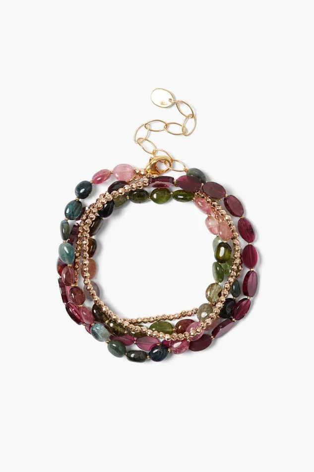 Chan Luu Kenai Naked Wrap Bracelet Tourmaline Mix Women Bracelets