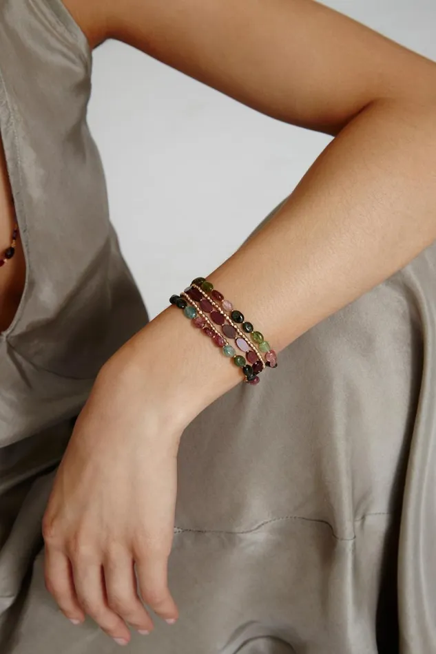Chan Luu Kenai Naked Wrap Bracelet Tourmaline Mix Women Bracelets