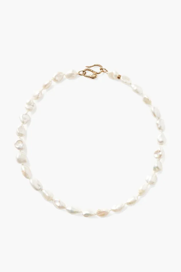 Chan Luu Keshi Pearl Cobra Necklace White Women Necklaces