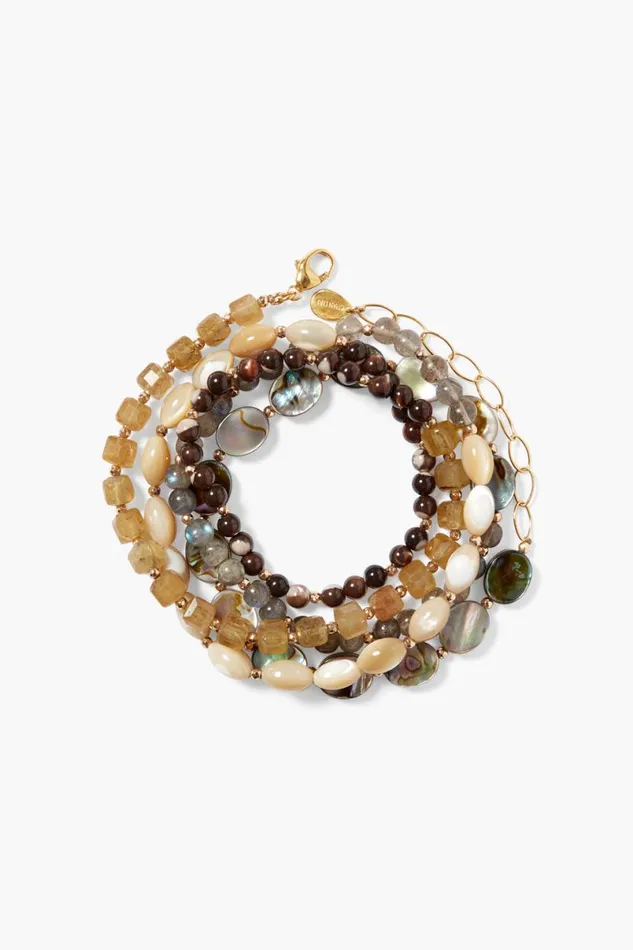 Chan Luu Keyes Naked Wrap Bracelet Natural Mix Women Bracelets