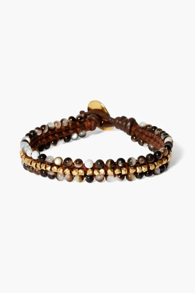 Chan Luu Koa Cuff Wrap Bracelet Black MOP Women Bracelets