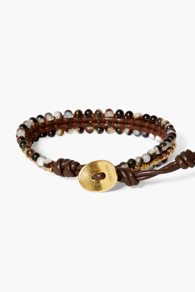Chan Luu Koa Cuff Wrap Bracelet Black MOP Women Bracelets