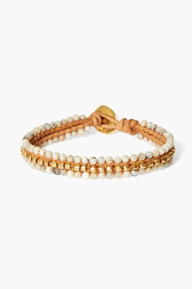Chan Luu Koa Cuff Wrap Bracelet Multi Brioche Agate Women Bracelets