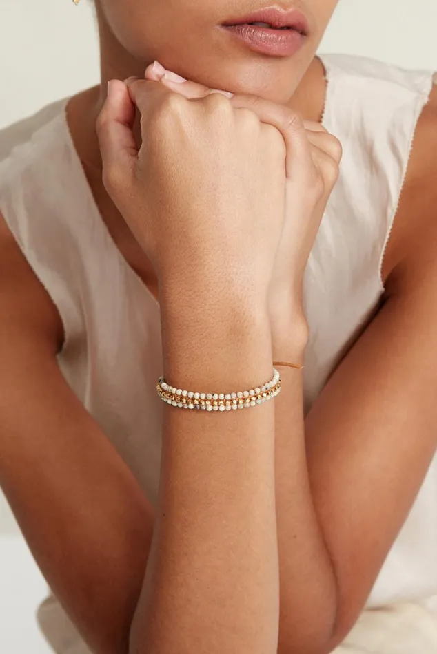 Chan Luu Koa Cuff Wrap Bracelet Multi Brioche Agate Women Bracelets