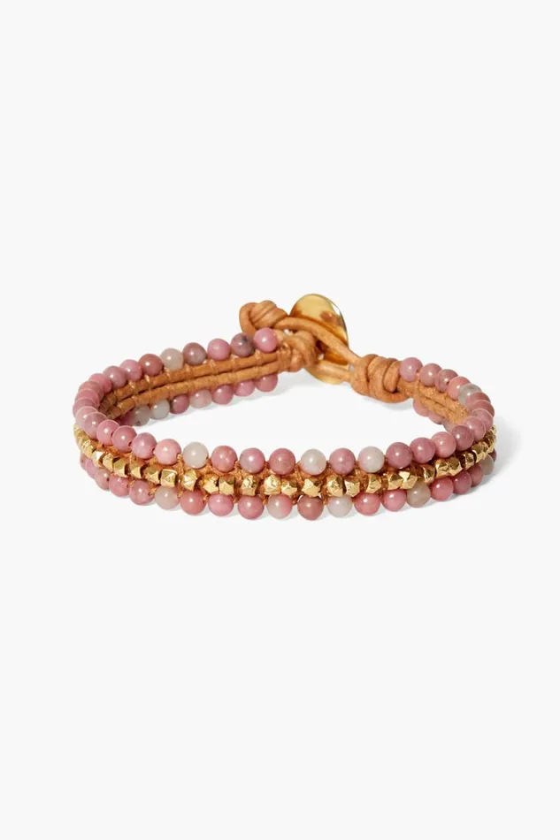 Chan Luu Koa Cuff Wrap Bracelet Rhodonite Women Bracelets