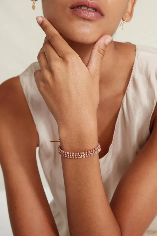 Chan Luu Koa Cuff Wrap Bracelet Rhodonite Women Bracelets
