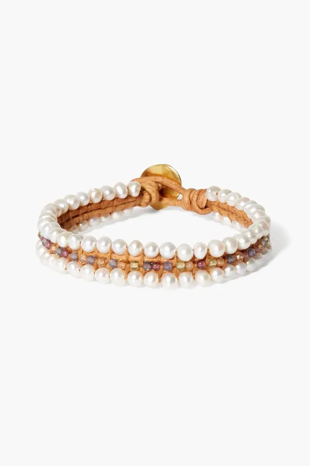 Chan Luu Koa Wrap Bracelet Pearl Mix Women Bracelets