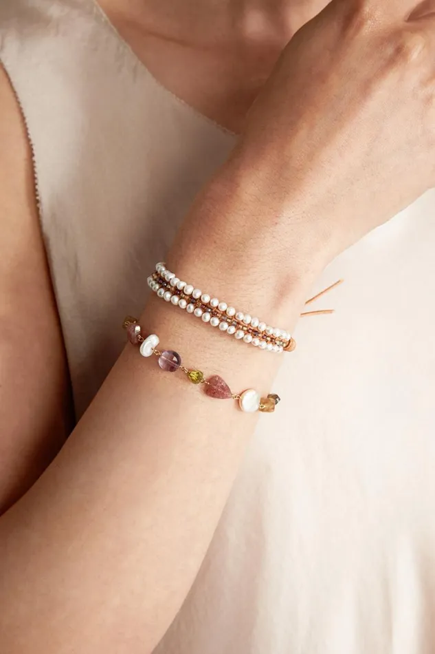 Chan Luu Koa Wrap Bracelet Pearl Mix Women Bracelets