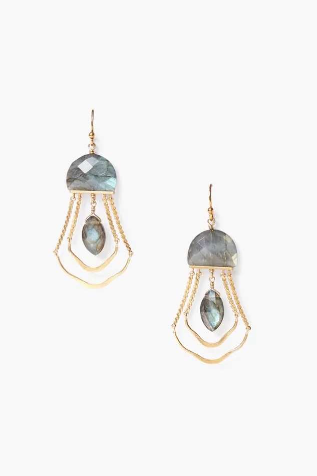 Chan Luu Labradorite Luna Chandelier Earrings Women Earrings