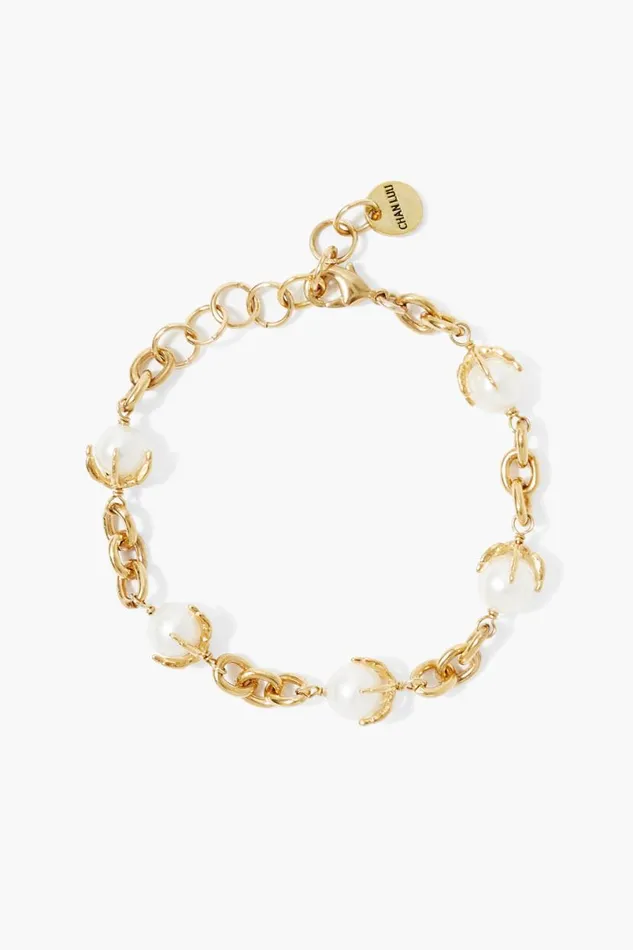 Chan Luu Lark Chain Bracelet White Pearl Women Bracelets