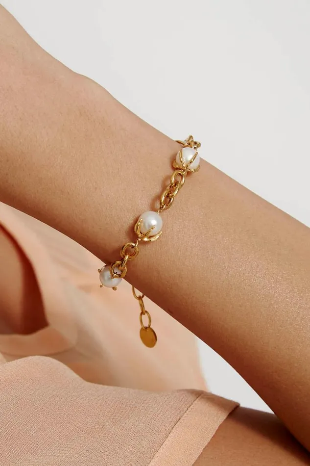 Chan Luu Lark Chain Bracelet White Pearl Women Bracelets