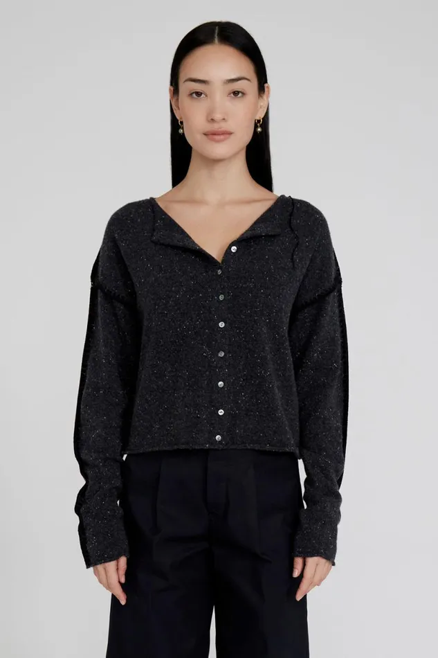 Chan Luu Laure Cashmere Cardigan Caviale Women Knitwear