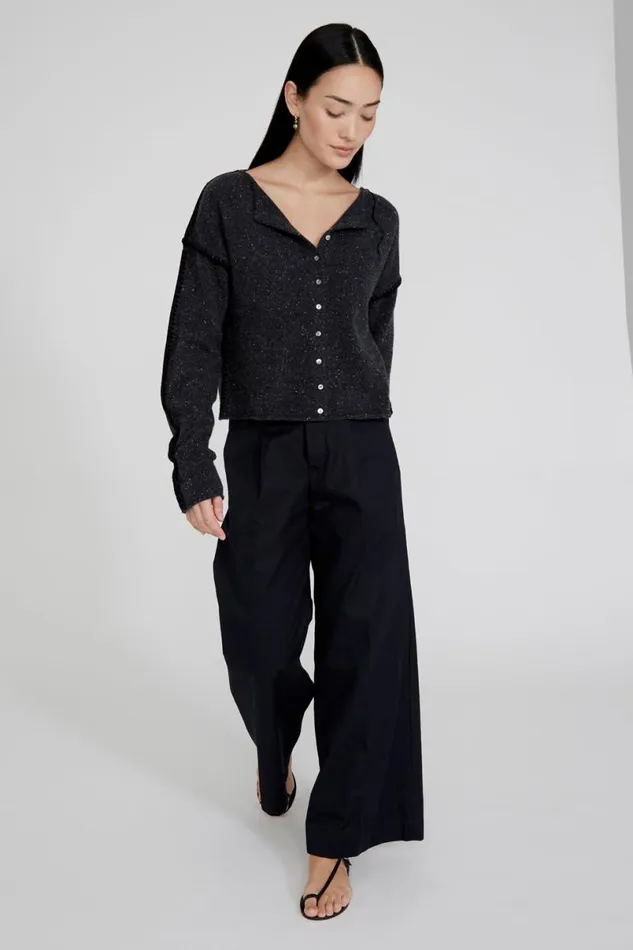 Chan Luu Laure Cashmere Cardigan Caviale Women Knitwear