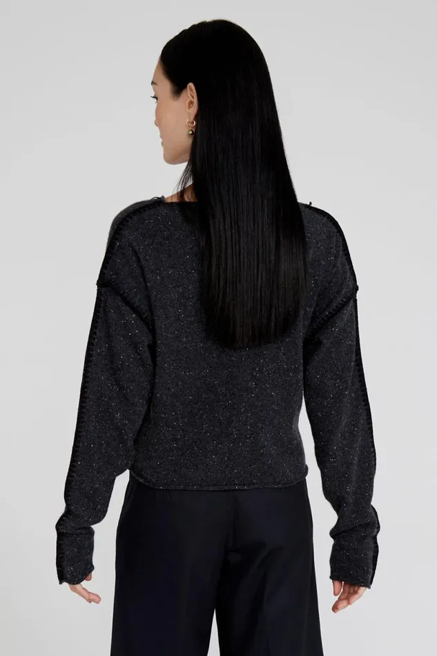 Chan Luu Laure Cashmere Cardigan Caviale Women Knitwear